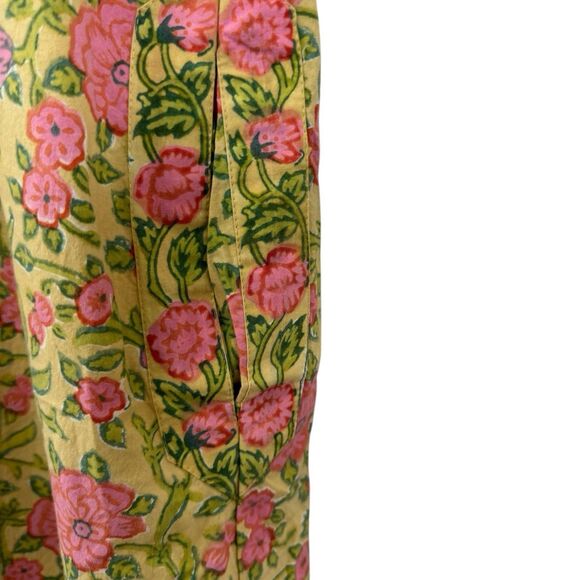 Kilol X-Large Hand Block Large Kaftan Dress Pockets Floral Pullover Womens - Picture 10 of 15